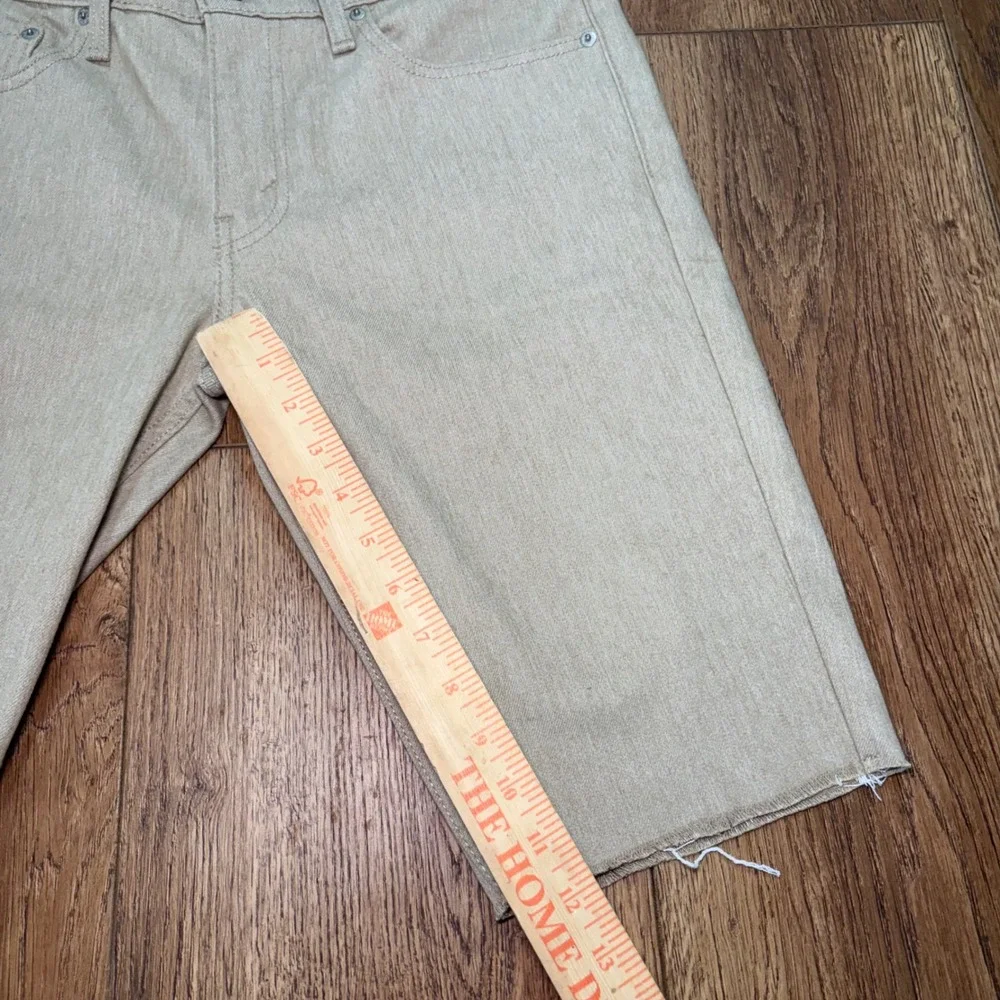 Levi's 511 Slim Cut Off Denim Shorts Khaki Mens 32 Cutoff Raw Hem Skater Punk